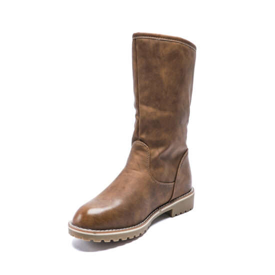 TTP Platform Fashion Mid-Calf Boots with Side Zipper XB8208