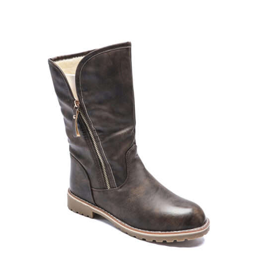 TTP Platform Fashion Mid-Calf Boots with Side Zipper XB8208