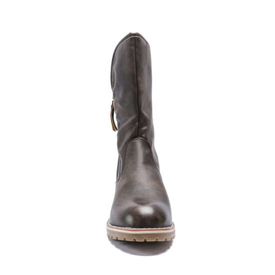 TTP Platform Fashion Mid-Calf Boots with Side Zipper XB8208