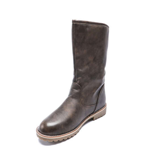 TTP Platform Fashion Mid-Calf Boots with Side Zipper XB8208