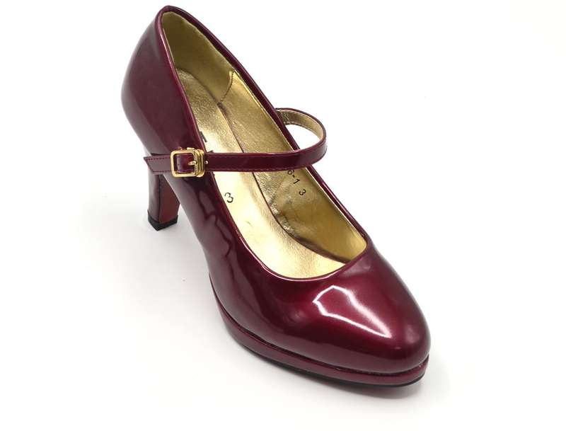 TTP Ladies Glossy Platform High Heel with Buckle Strap 6636-1