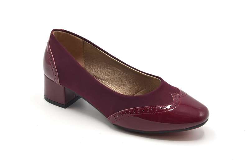 TTP Ladies Glossy Brogue Court Heel