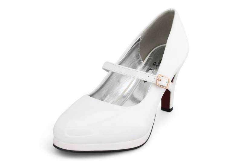TTP Ladies Glossy Platform High Heel with Buckle Strap 6636-1