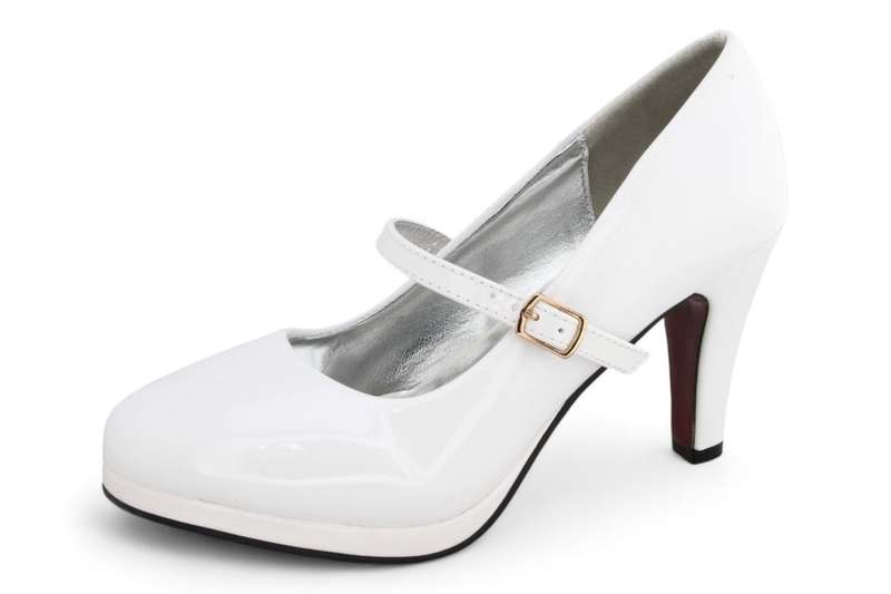 TTP Ladies Glossy Platform High Heel with Buckle Strap 6636-1