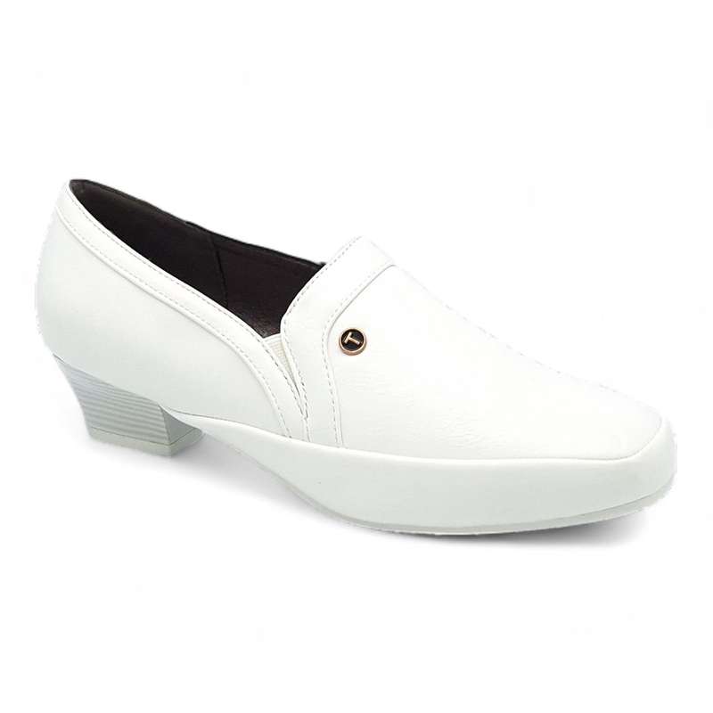 TTP Ladies Low Heel Slip on Court Shoe with Dual Side Goring