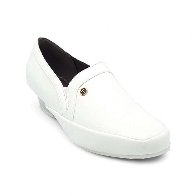 TTP Ladies Low Heel Slip on Court Shoe with Dual Side Goring