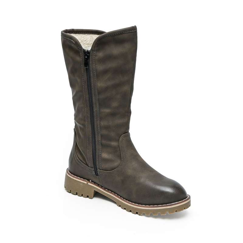 TTP Trendy Dual Side Zipper Mid Calf Boot with Fur Lining XB8226
