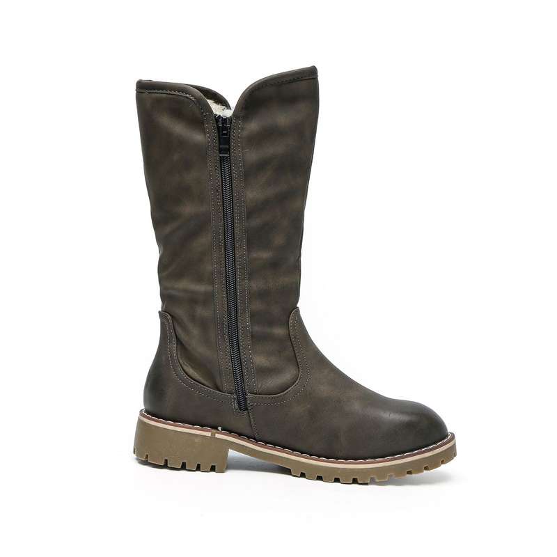TTP Trendy Dual Side Zipper Mid Calf Boot with Fur Lining XB8226