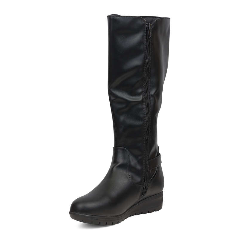 Alxir Ladies Knee-High Boots with Buckle Decor PSL2065A