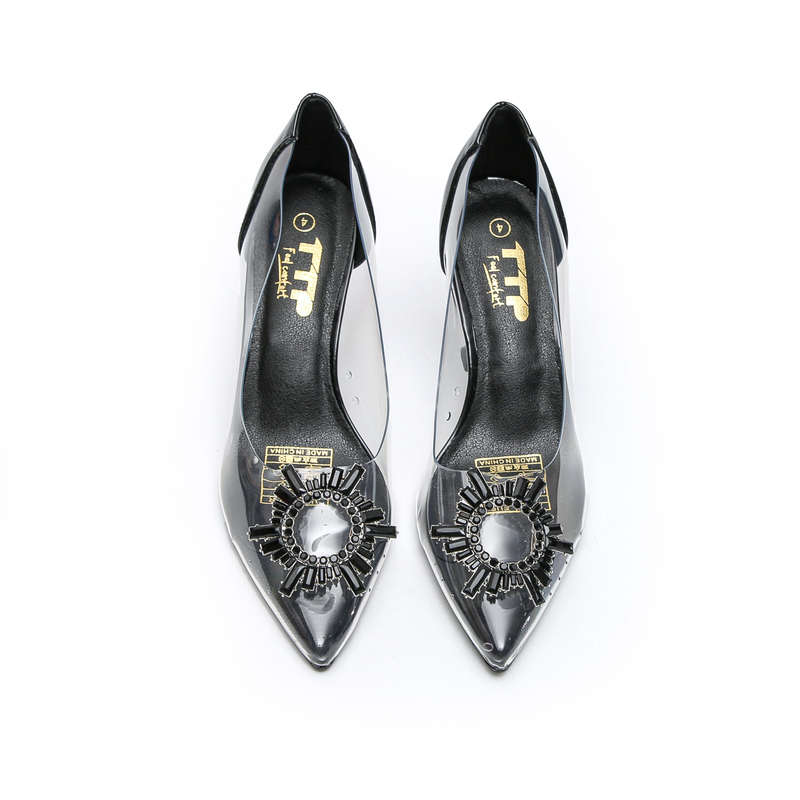 TTP - Ladies Clear Fashion Spool Heels with Sun Decor JSF24