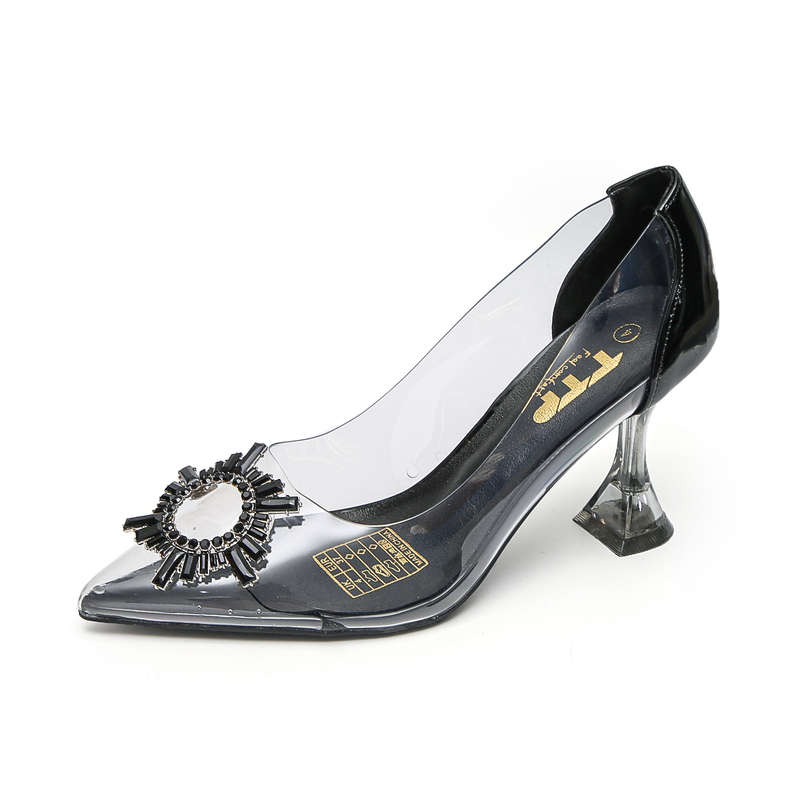 TTP - Ladies Clear Fashion Spool Heels with Sun Decor JSF24
