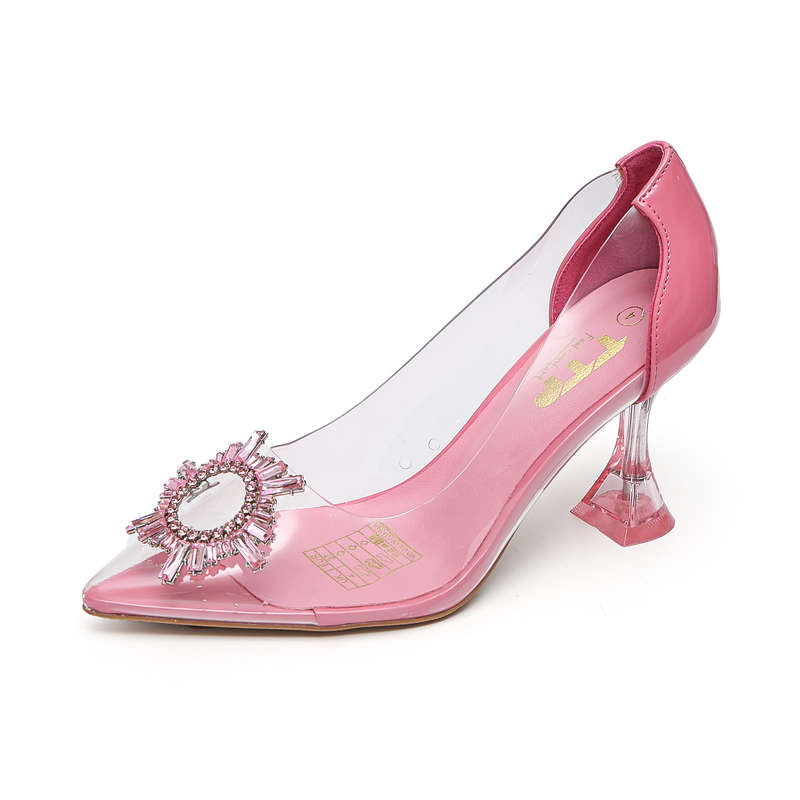 TTP - Ladies Clear Fashion Spool Heels with Sun Decor JSF24