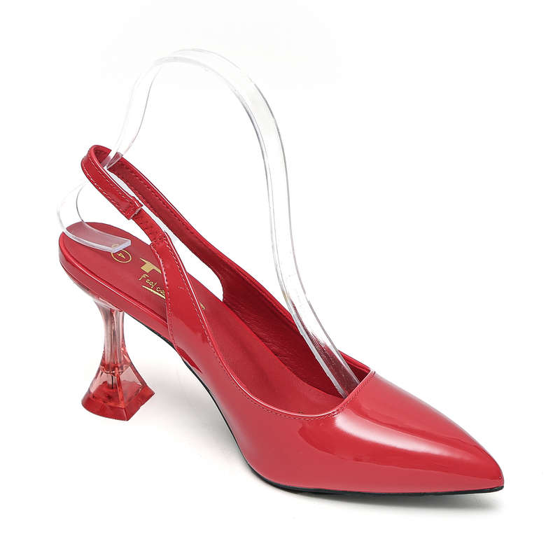 TTP Ladies Slingback Patent Spool Heels JSF22