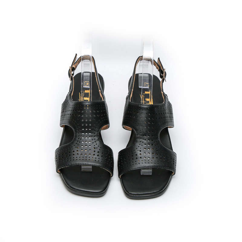 TTP Ladies Block Heel Slingback Sandals with Cut Out Pattern JSF21