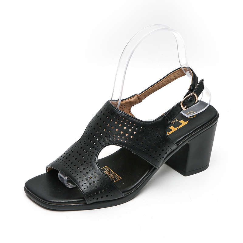 TTP Ladies Block Heel Slingback Sandals with Cut Out Pattern JSF21