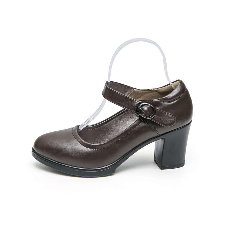 TTP Classic Block Heel Courts with Ankle Strap XBK3052