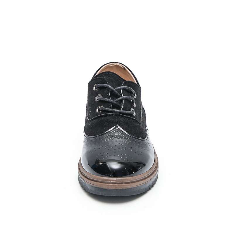 TTP Ladies Lace-Up Brogue with Patent Shoe Toe XB303