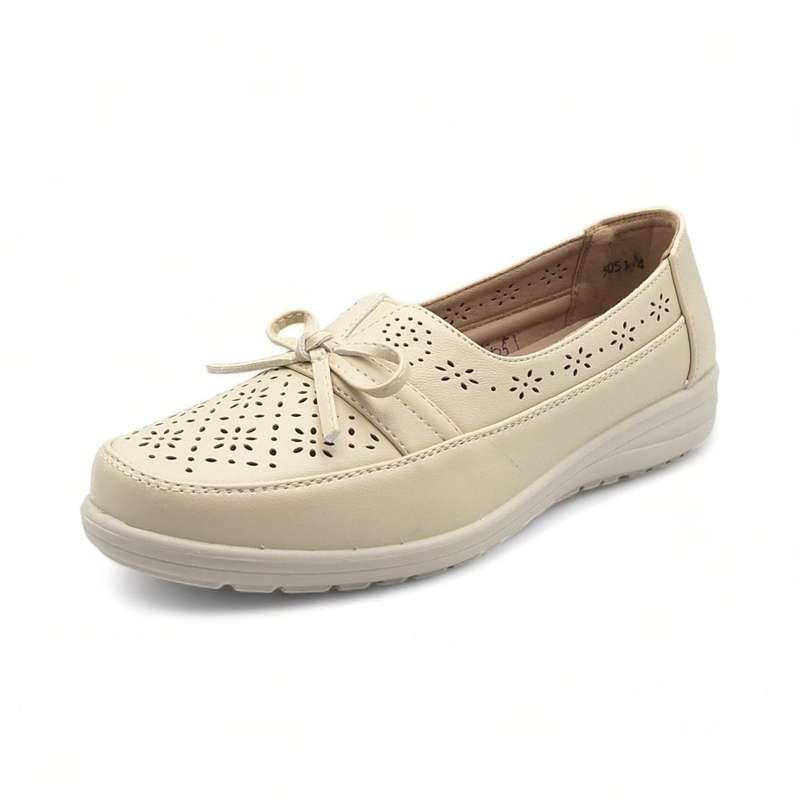 TTP Women Flatform Loafers with Flower Cut Out and Ribbon Decor XB5051