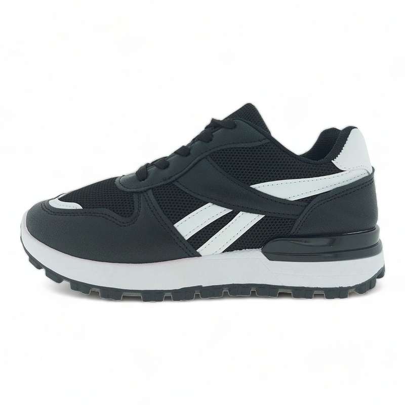 Women Fashion Low Top Lace Up Sneakers with PU Detailing YZCR21029