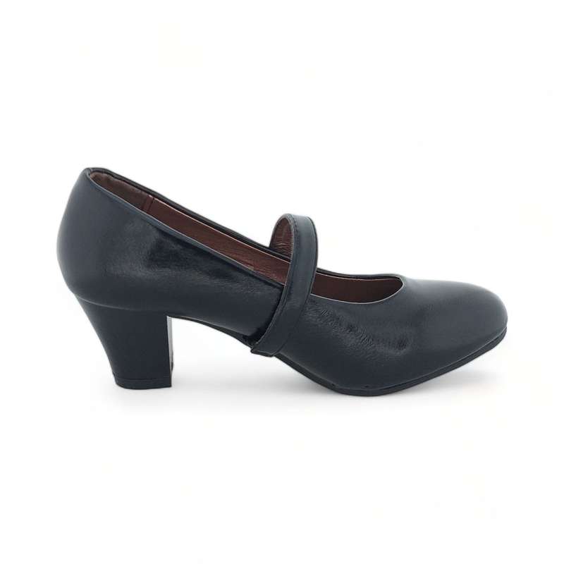 TTP Women Black PU Block Heel Courts PSL1125-11