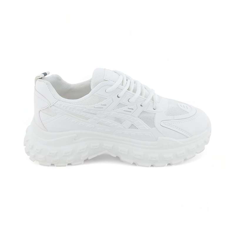 Women PU Pure White Platform Sneakers