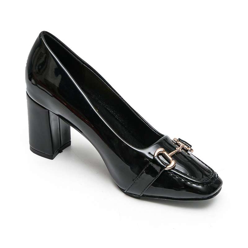 TTP - Square Toe Block Heel with Link Decor JSF51
