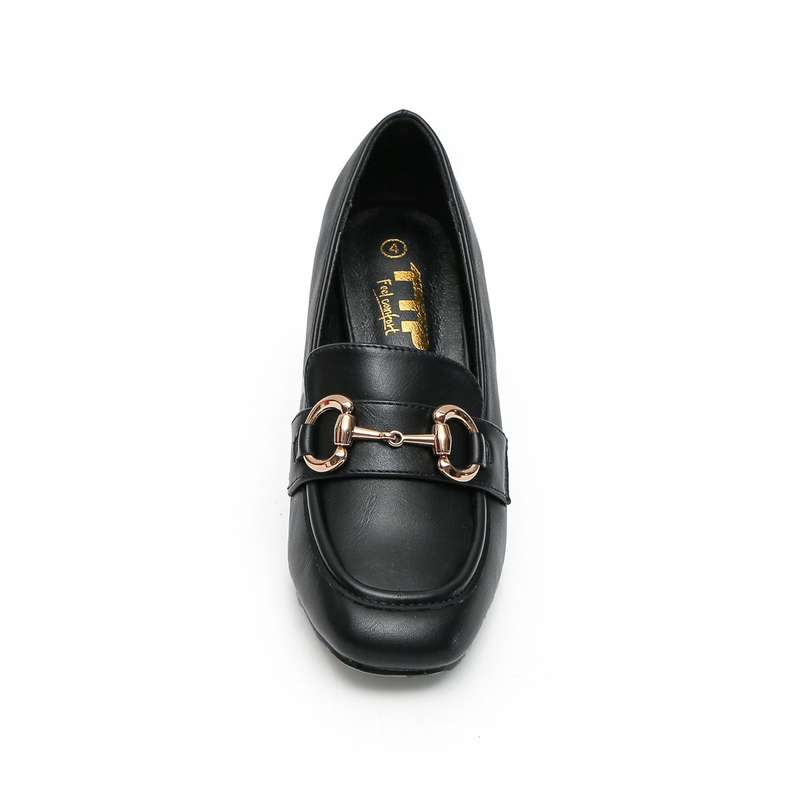 TTP Square Toe High Top Line Block Heel with Link Decor JSF52