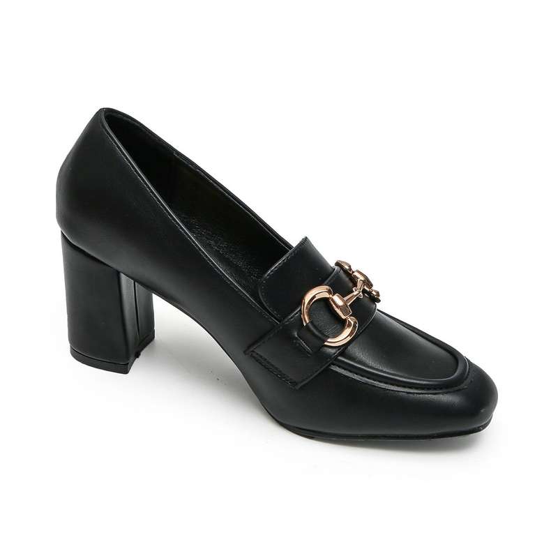 TTP Square Toe High Top Line Block Heel with Link Decor JSF52