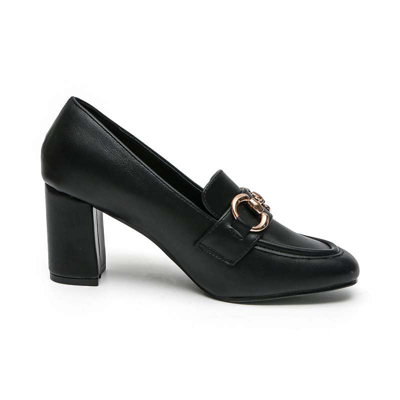 TTP Square Toe High Top Line Block Heel with Link Decor JSF52