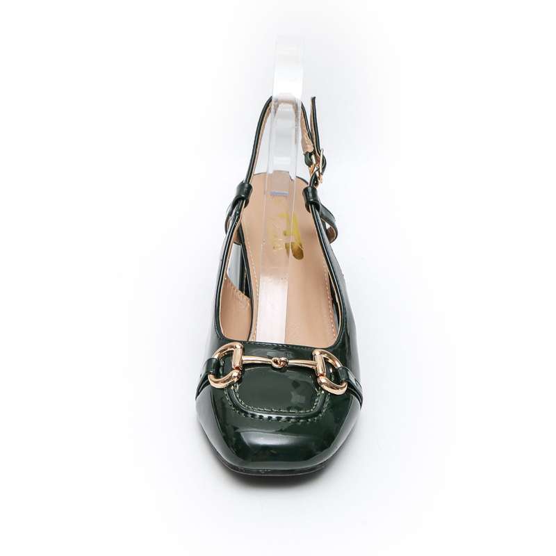 TTP - Fashion Flare Heels with Sling back and Link Decor JSF55