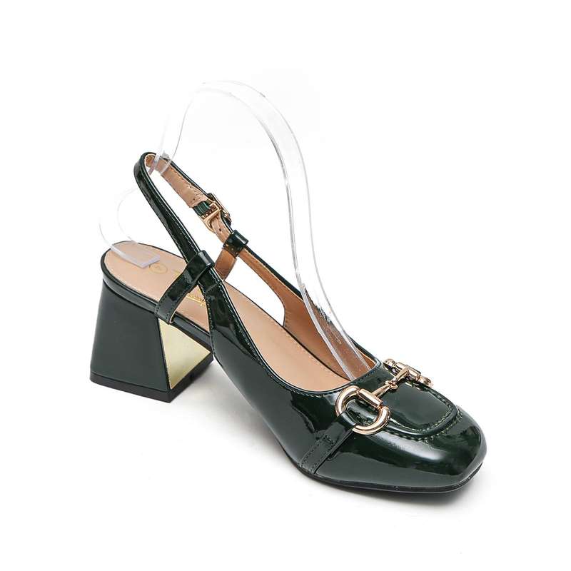 TTP - Fashion Flare Heels with Sling back and Link Decor JSF55