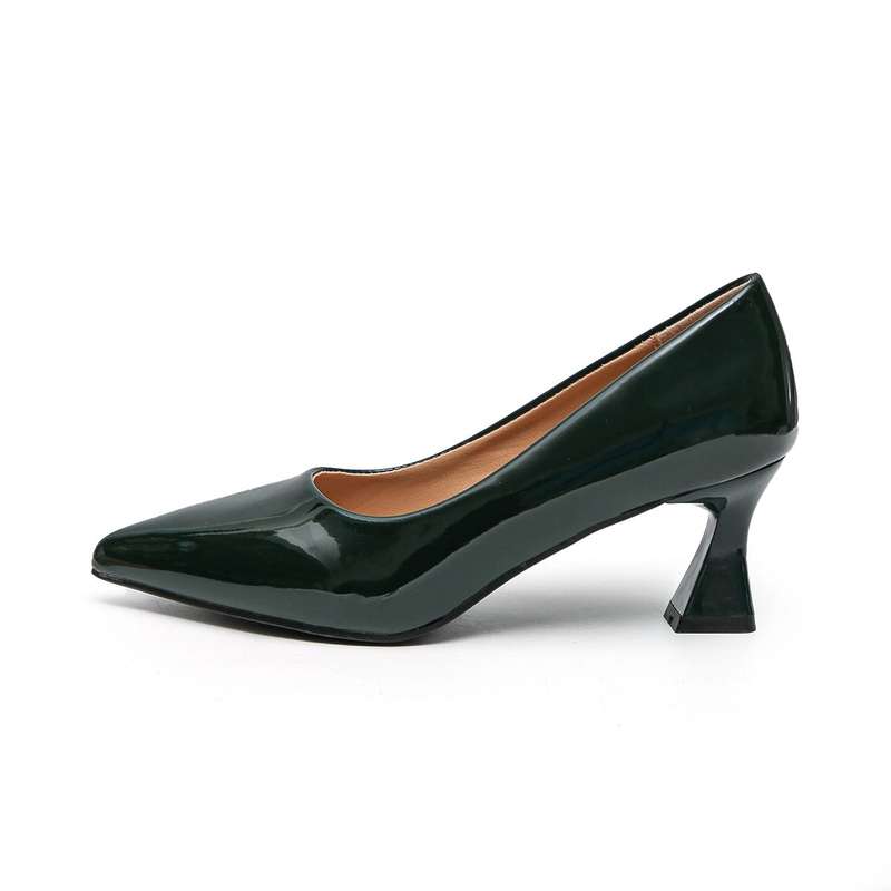 TTP Women Spool Heel Patent PU Slip On Heels JSF65