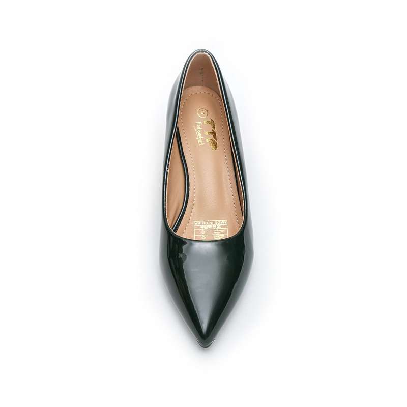 TTP Women Spool Heel Patent PU Slip On Heels JSF65