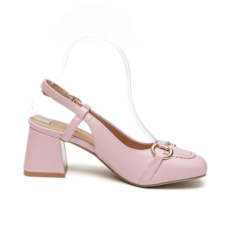 TTP - Fashion Flare Heels with Sling back and Link Decor JSF55