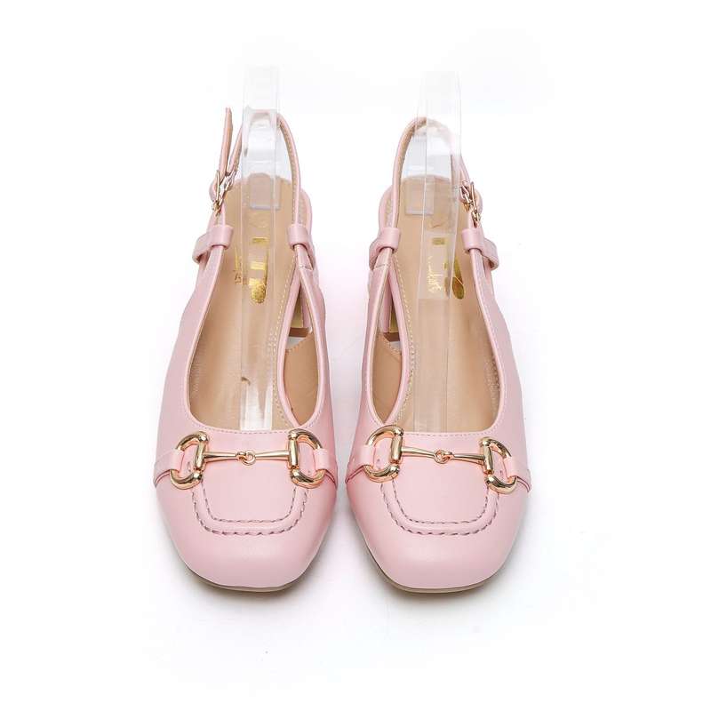 TTP - Fashion Flare Heels with Sling back and Link Decor JSF55