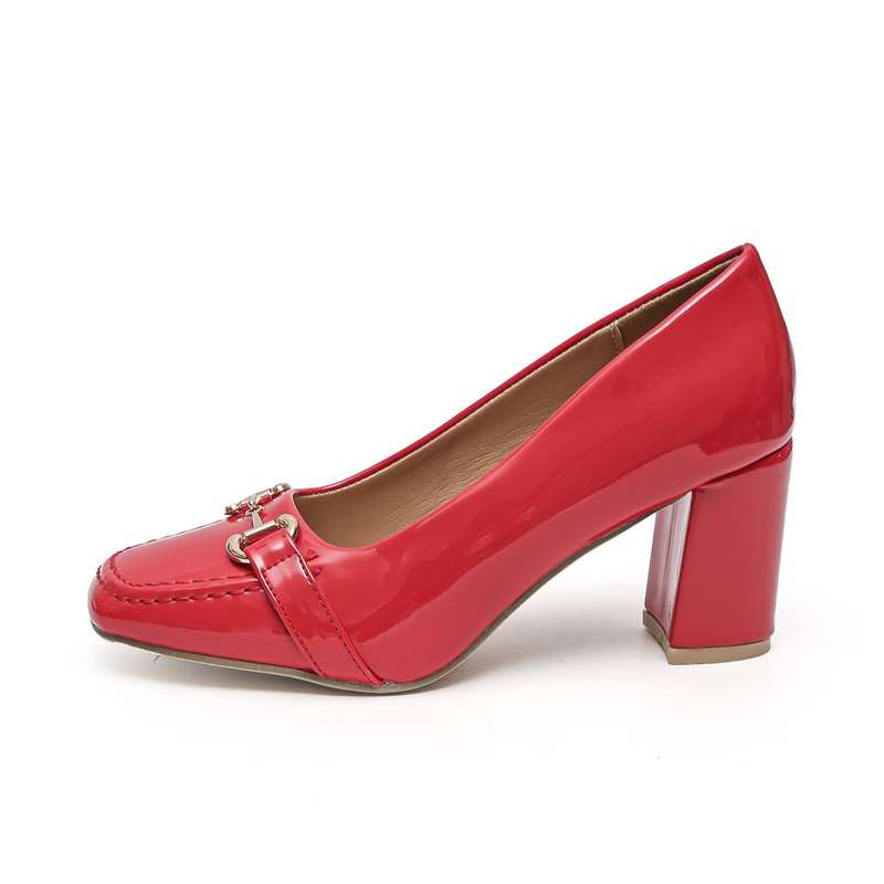 TTP - Square Toe Block Heel with Link Decor JSF51