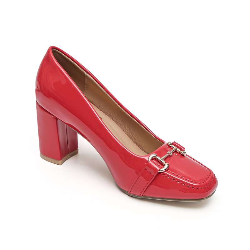 TTP - Square Toe Block Heel with Link Decor JSF51