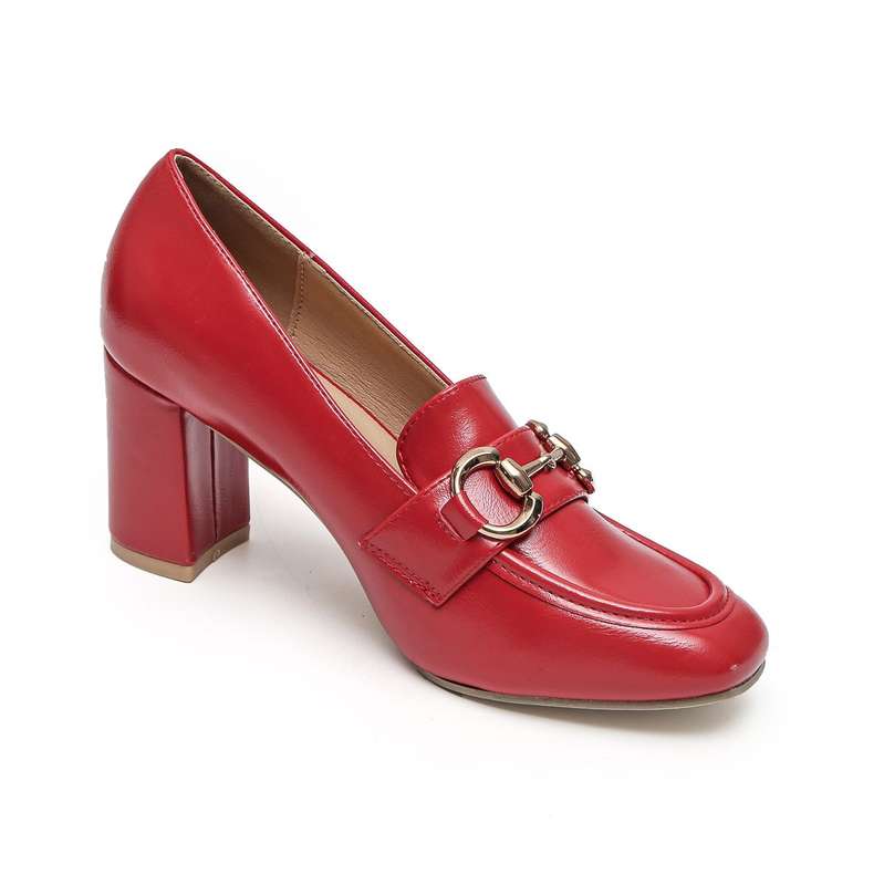 TTP Square Toe High Top Line Block Heel with Link Decor JSF52