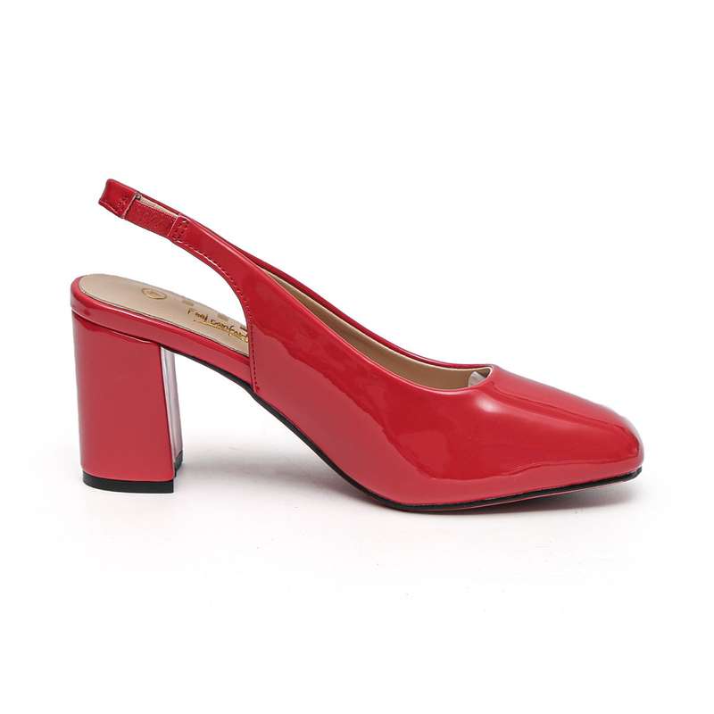 TTP Women's Block Heel Slingback Patent PU Heels JSF59
