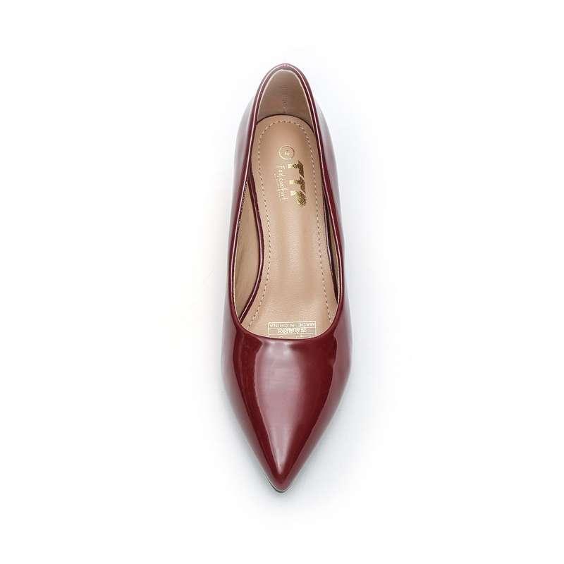 TTP Women Spool Heel Patent PU Slip On Heels JSF65
