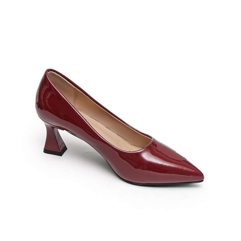 TTP Women Spool Heel Patent PU Slip On Heels JSF65