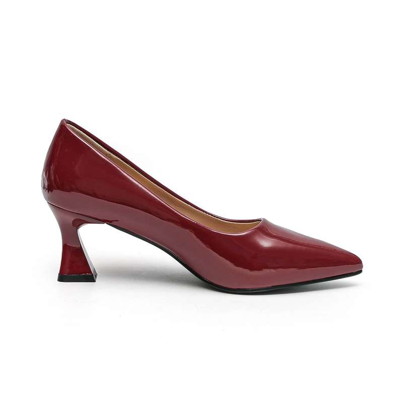 TTP Women Spool Heel Patent PU Slip On Heels JSF65