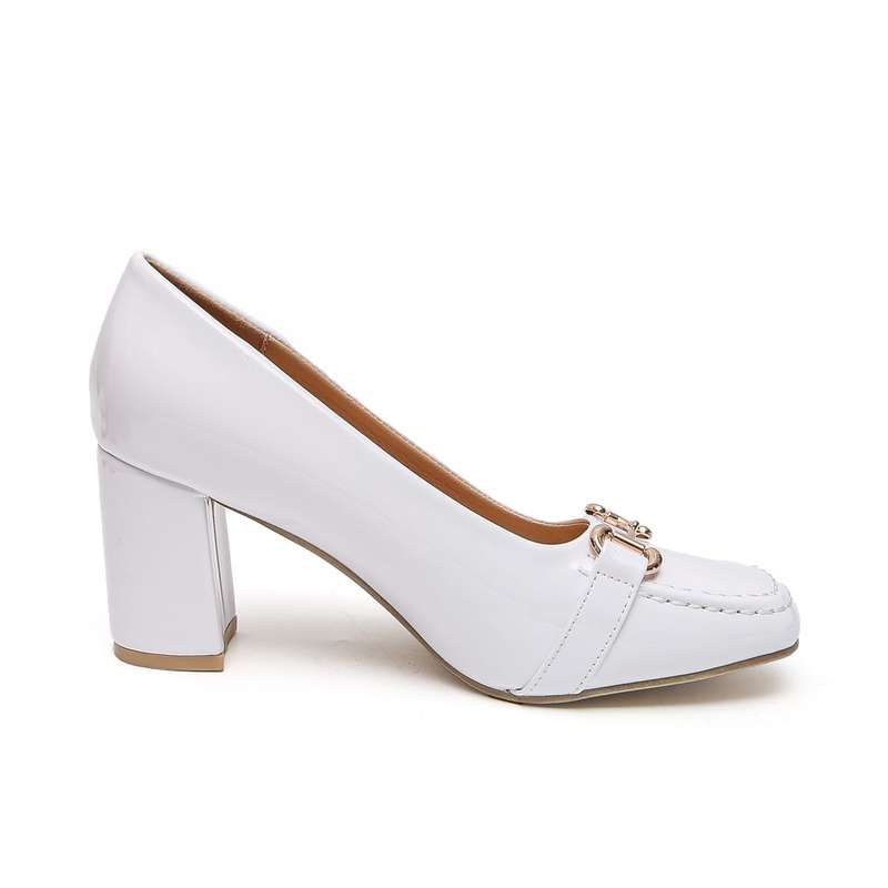 TTP - Square Toe Block Heel with Link Decor JSF51