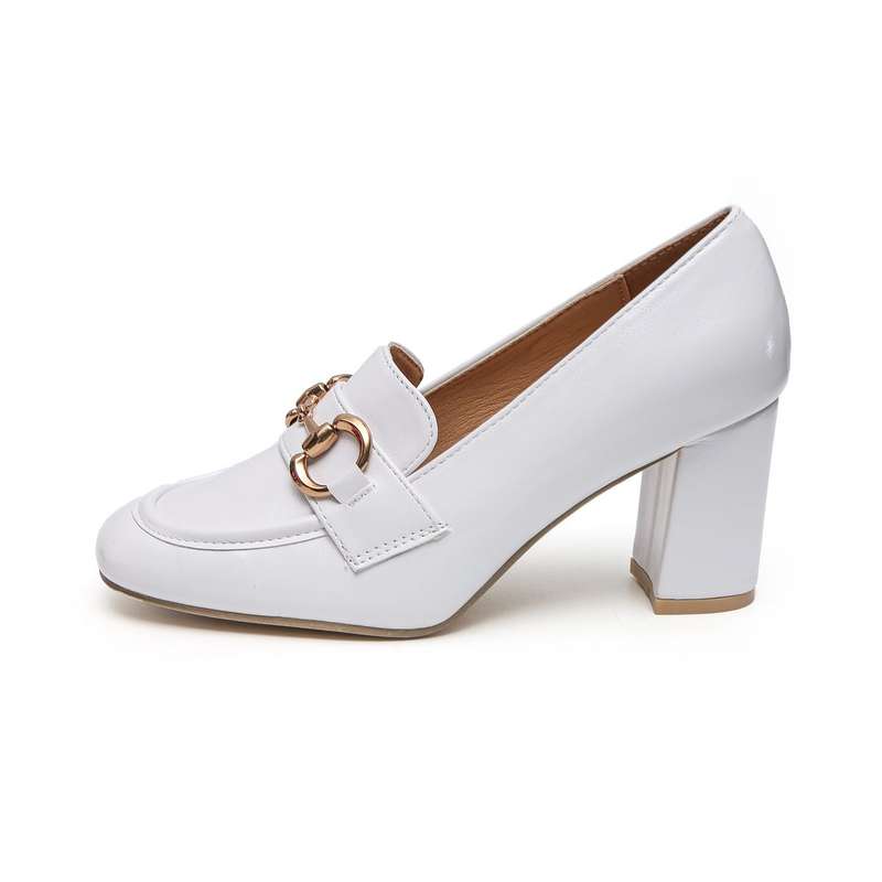 TTP Square Toe High Top Line Block Heel with Link Decor JSF52