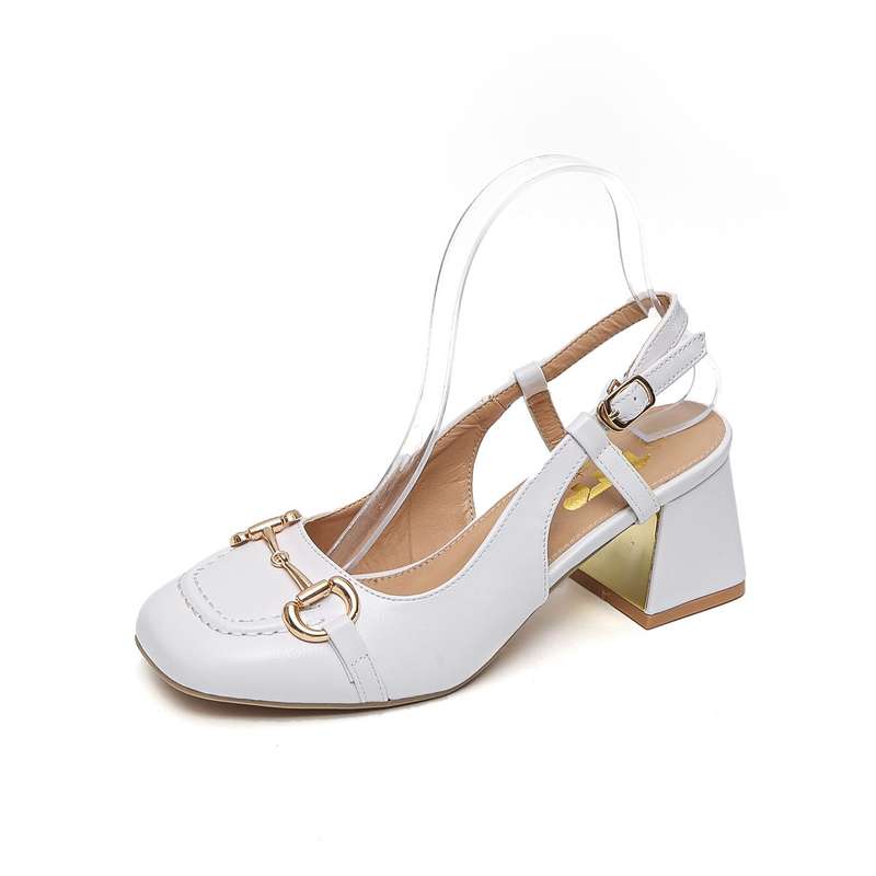 TTP - Fashion Flare Heels with Sling back and Link Decor JSF55