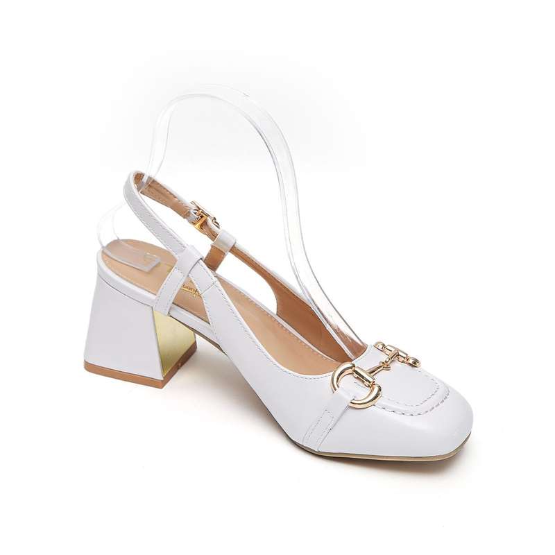 TTP - Fashion Flare Heels with Sling back and Link Decor JSF55
