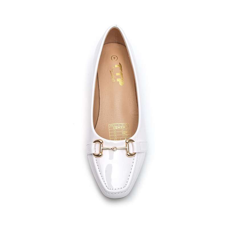 TTP Low Block Heel Patent PU Courts with Link Decor JSF60