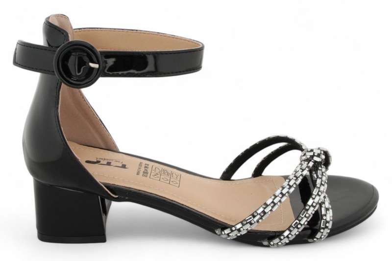 TTP Women Patent Ankle Strap Block Heel Sandals HT240625