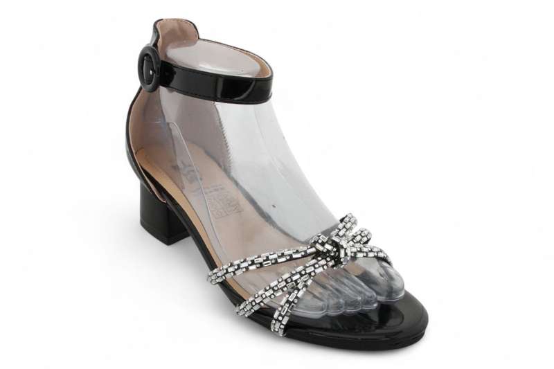 TTP Women Patent Ankle Strap Block Heel Sandals HT240625