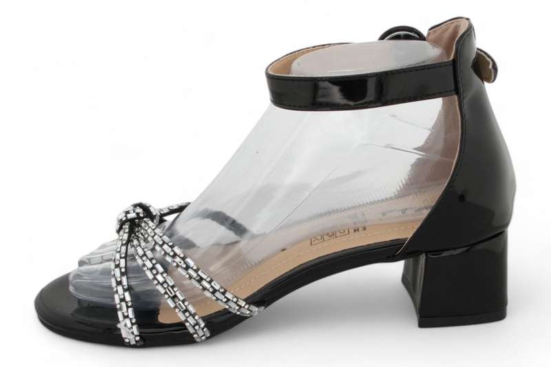 TTP Women Patent Ankle Strap Block Heel Sandals HT240625